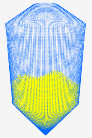 3D point-cloud reconstruction of the silo material surface